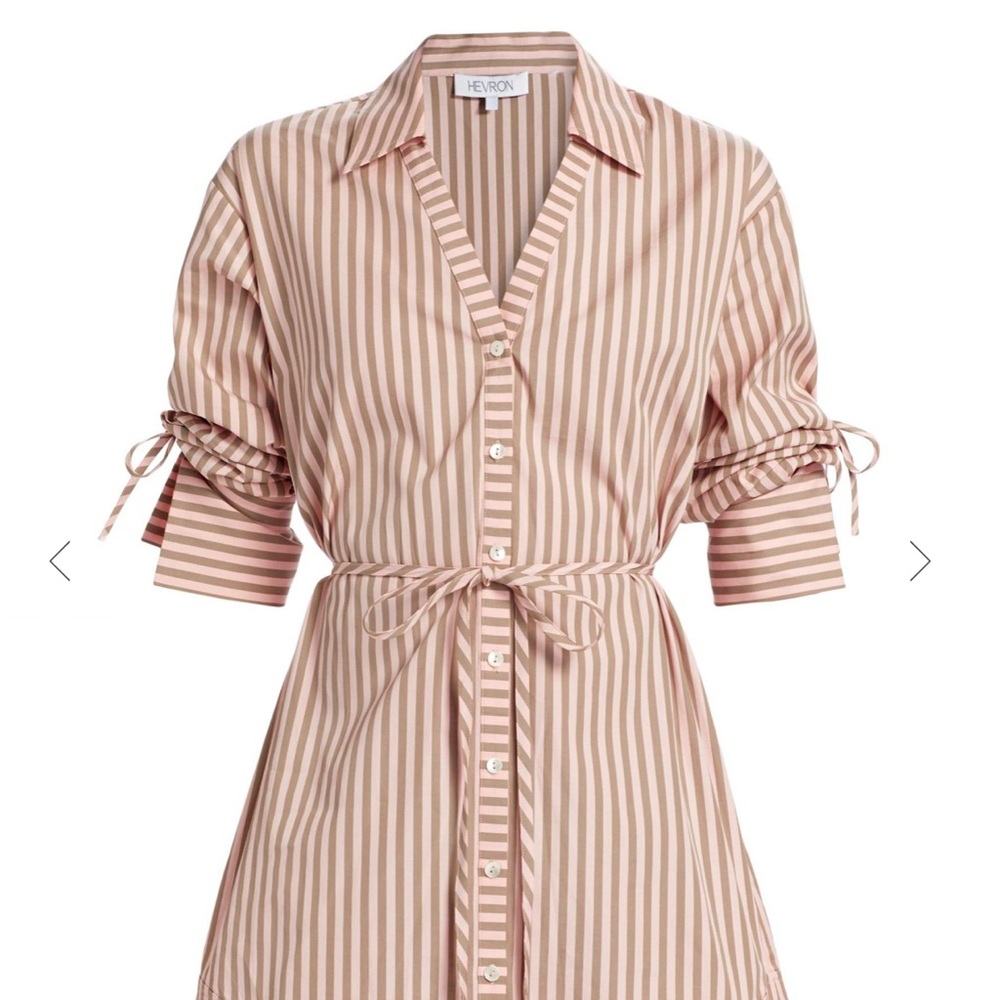Striped Mini Dress in Brown by